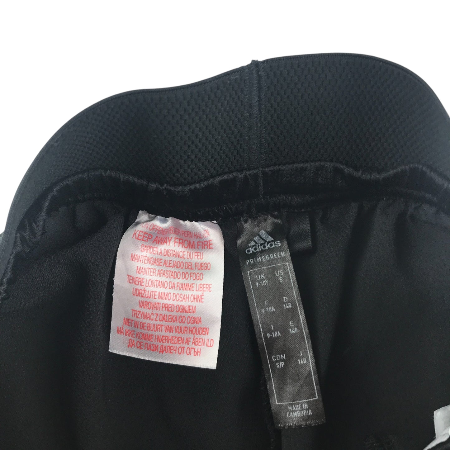 Adidas shorts 9-10 years black with white stripes and logo aeroready