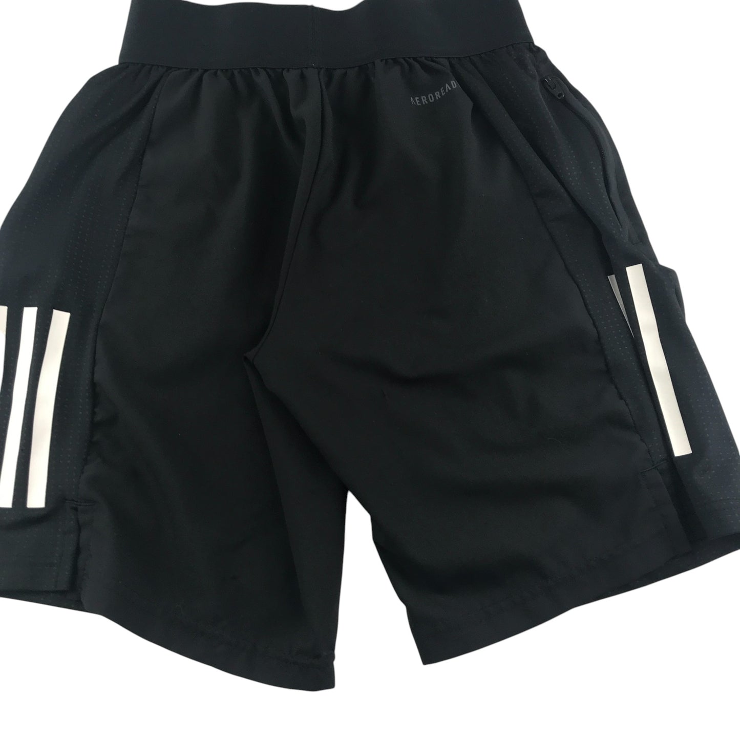 Adidas shorts 9-10 years black with white stripes and logo aeroready