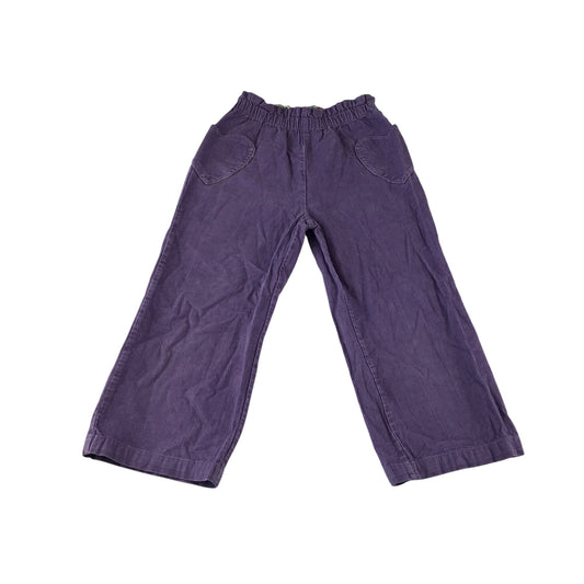 Boden trousers 7-8 years purple plain corduroy with love heart pockets