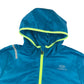 Kalenji jacket 6-7 years blue light windbreaker with hood neon green zipper