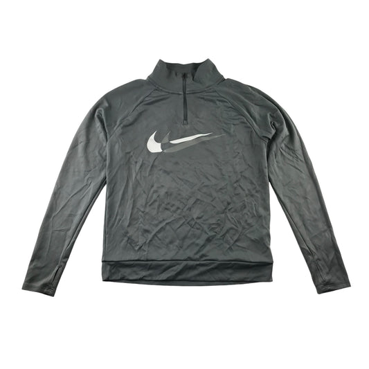 Nike running sport top adult size XS grey long sleeve quarter zipper