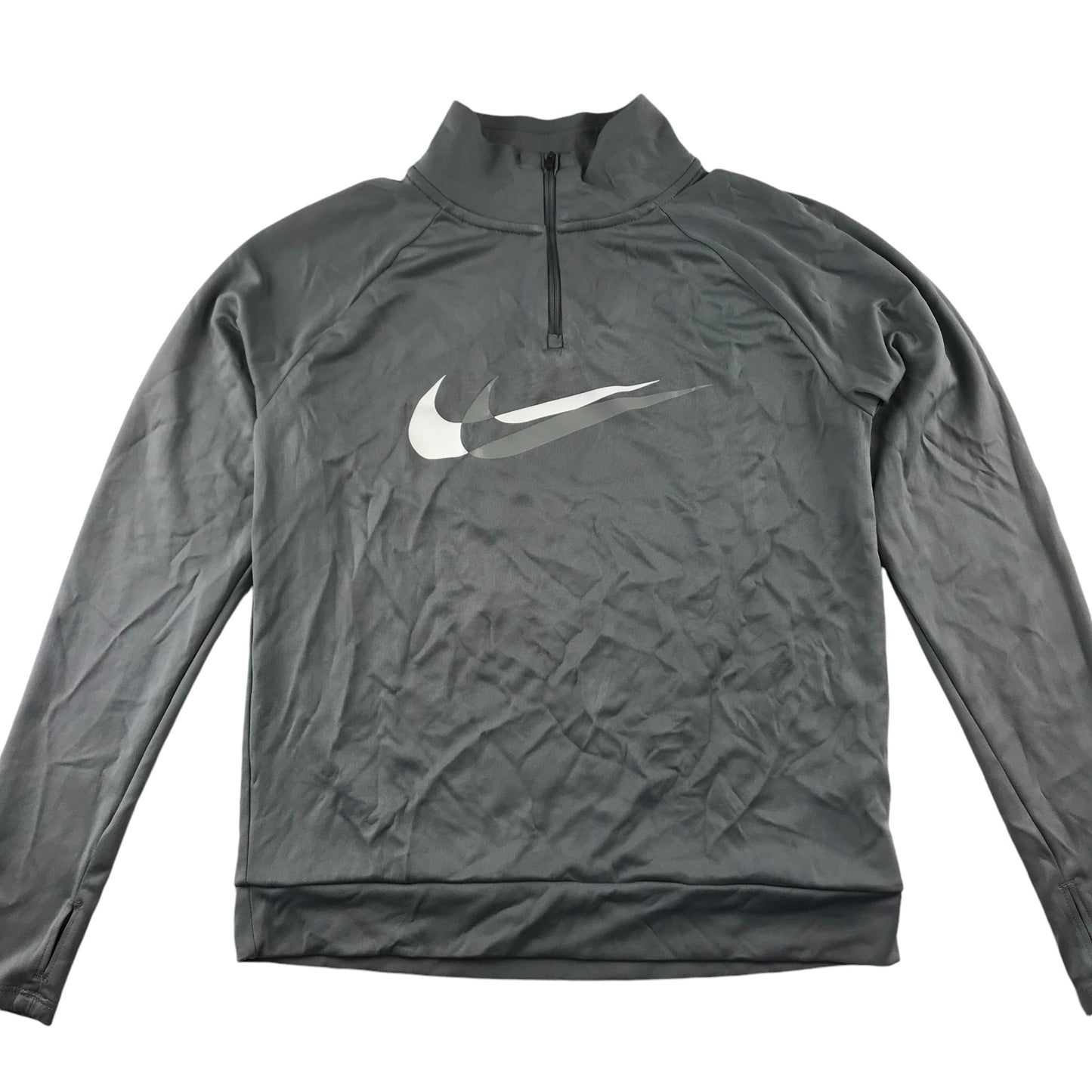 Nike running sport top adult size XS grey long sleeve quarter zipper