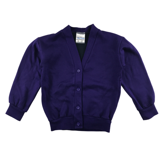 Purple jersey school cardigan