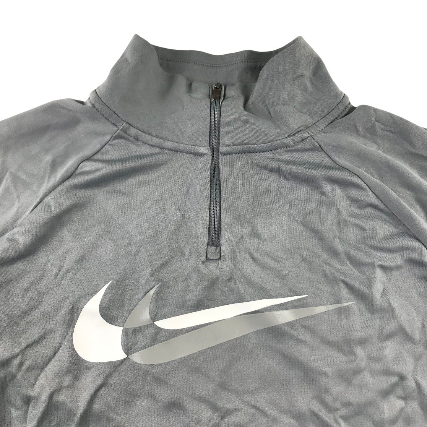 Nike running sport top adult size XS grey long sleeve quarter zipper