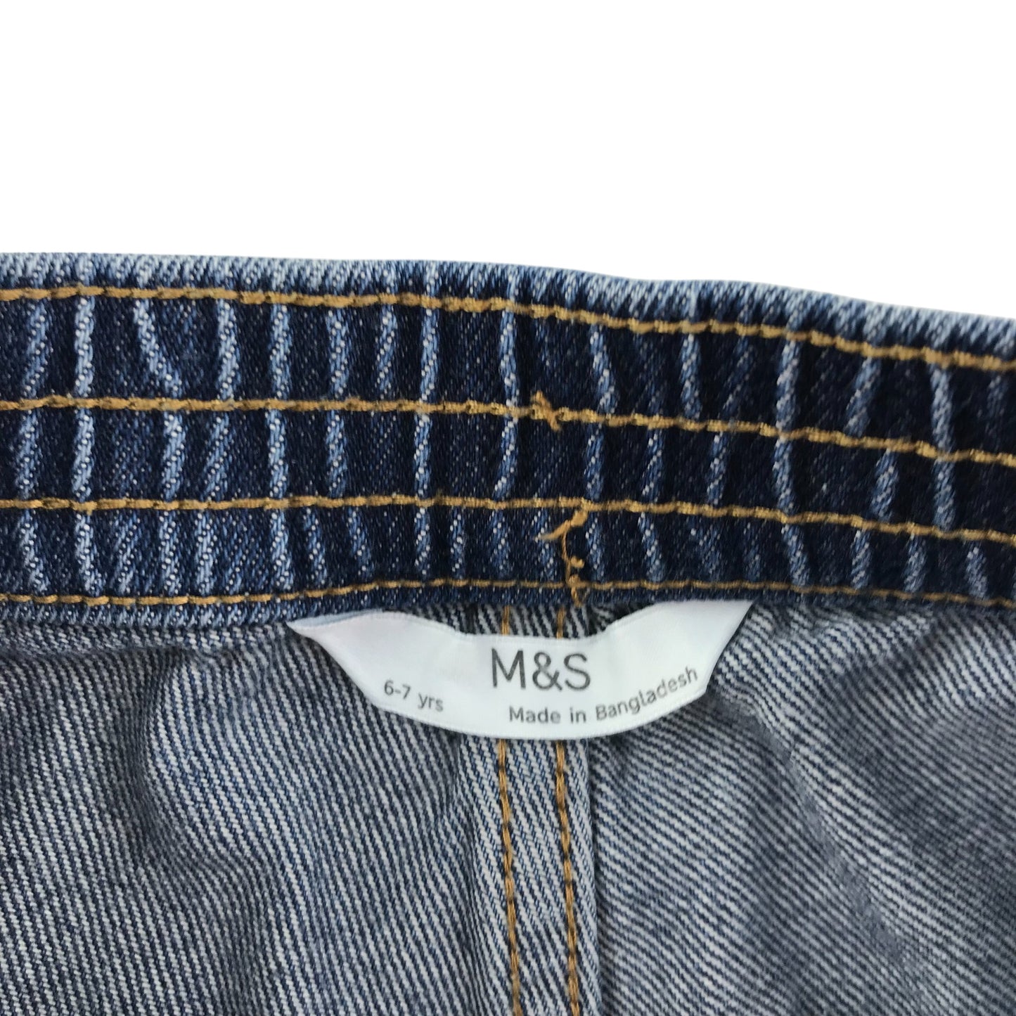 M&S jeans 6-7 years blue denim cargo style cotton