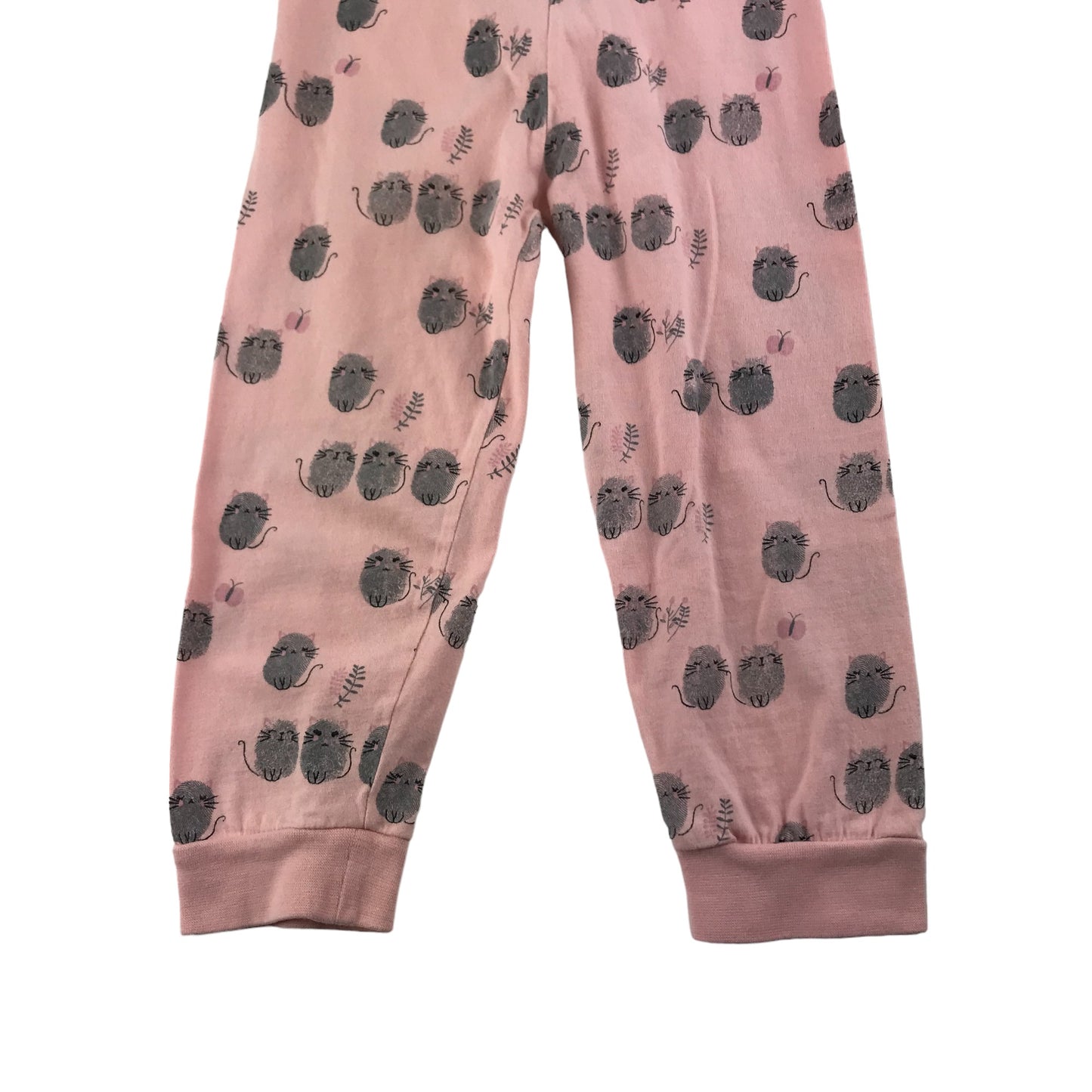 Matalan Pyjama Set Age 4 Pink Glittery Cats Long Sleeve Cotton