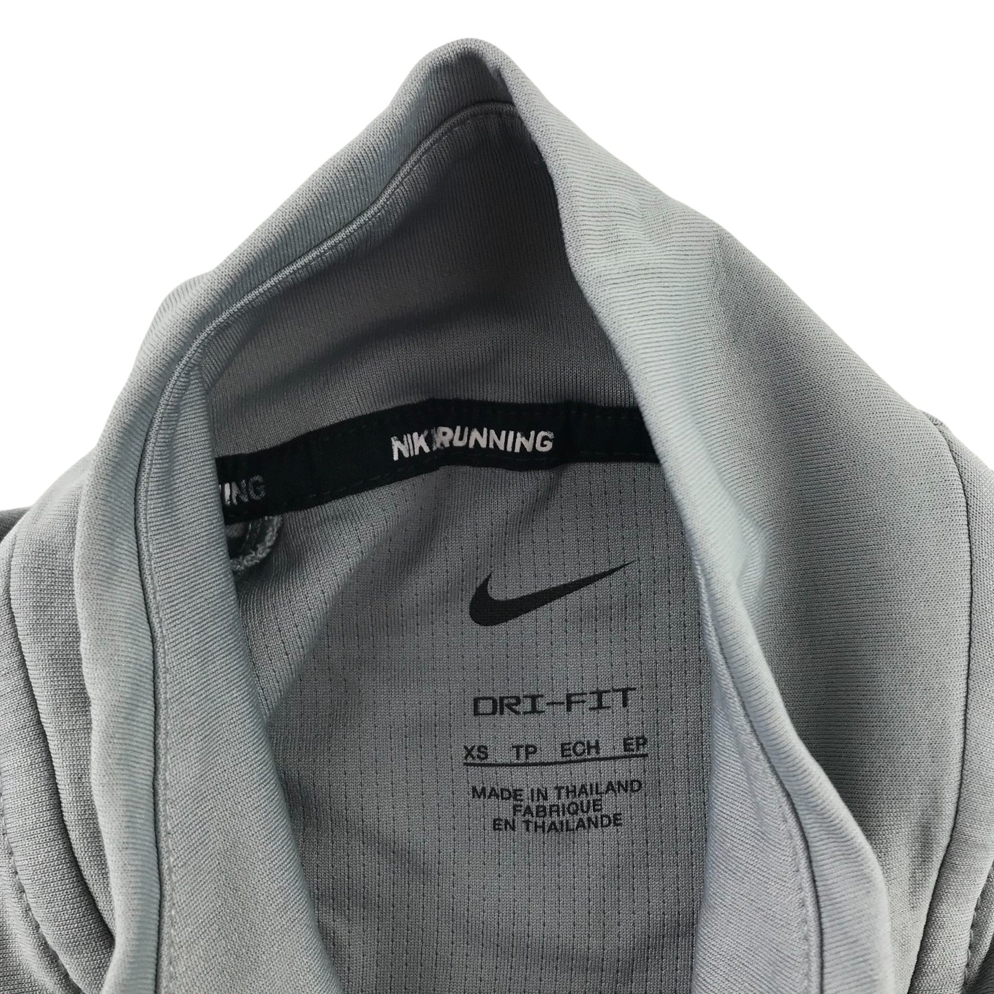 Nike running sport top adult size XS grey long sleeve quarter zipper