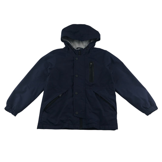 M&S jacket 7-8 years navy button up with hood