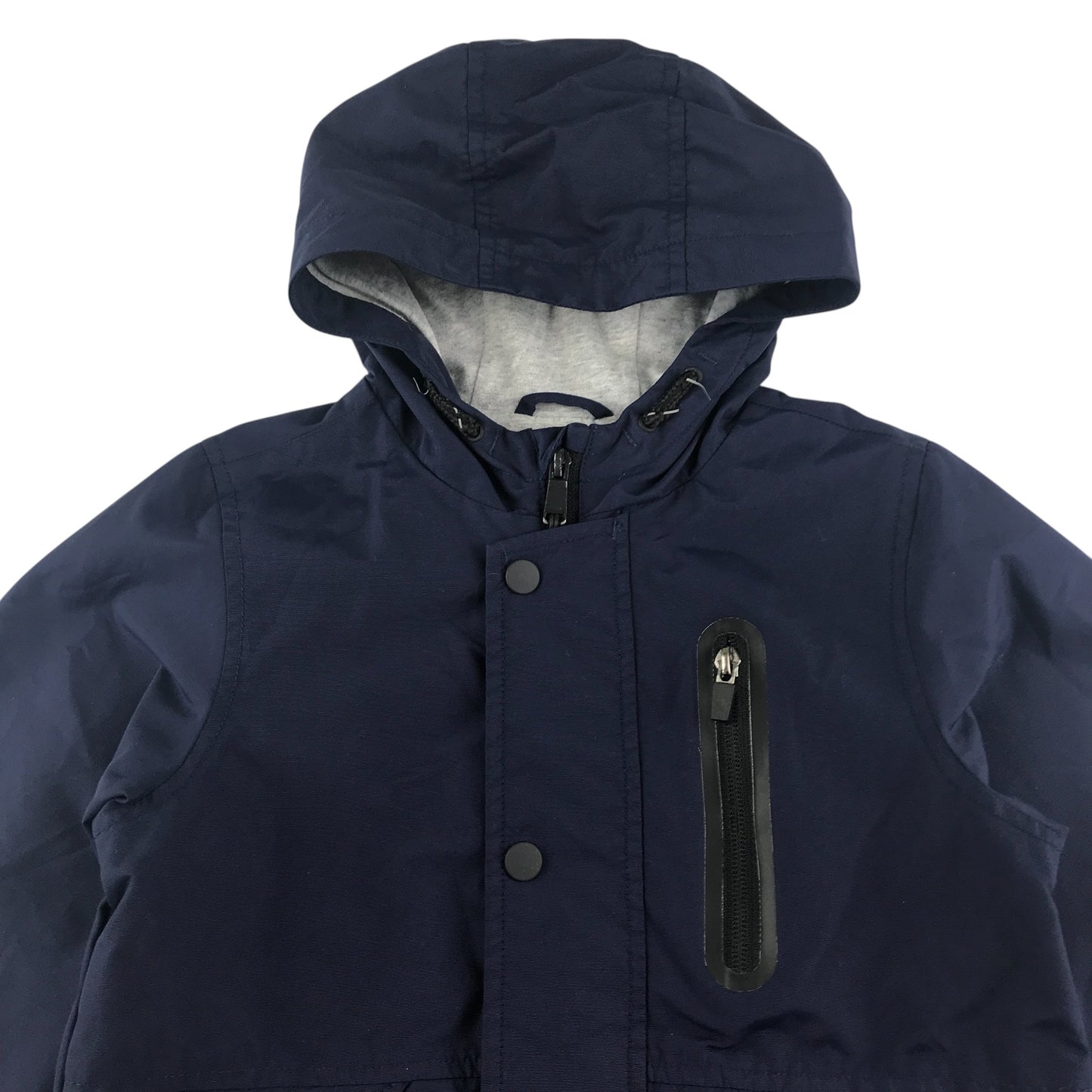 M&S jacket 7-8 years navy button up with hood