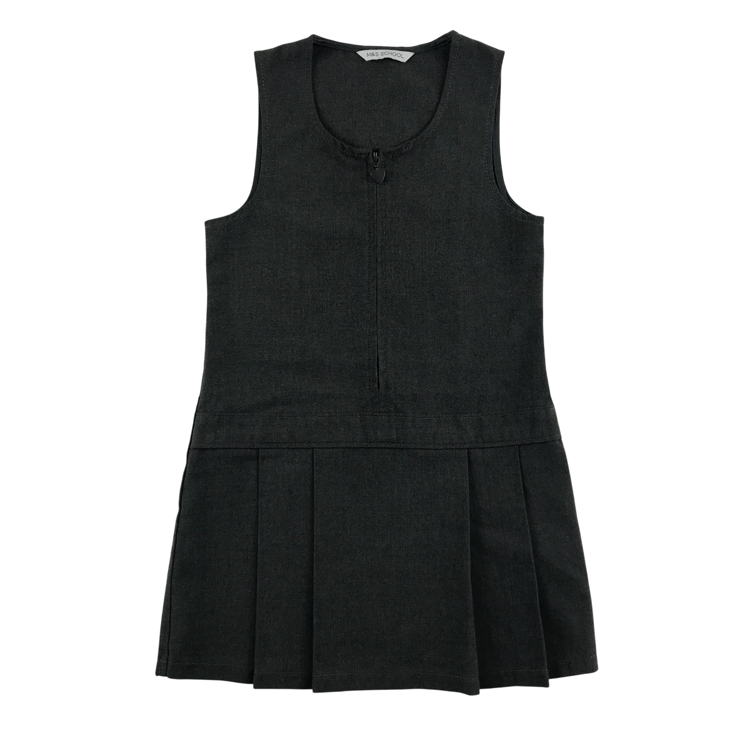 Grey A-line with zipper school pinafore