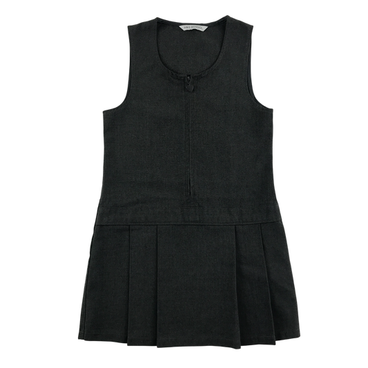 Grey A-line with zipper school pinafore