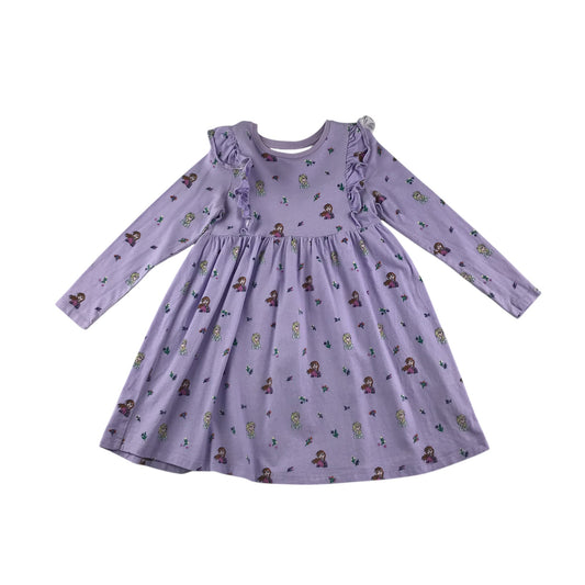 M&S dress 7-8 years lilac Disney Frozen long sleeve cotton t-shirt