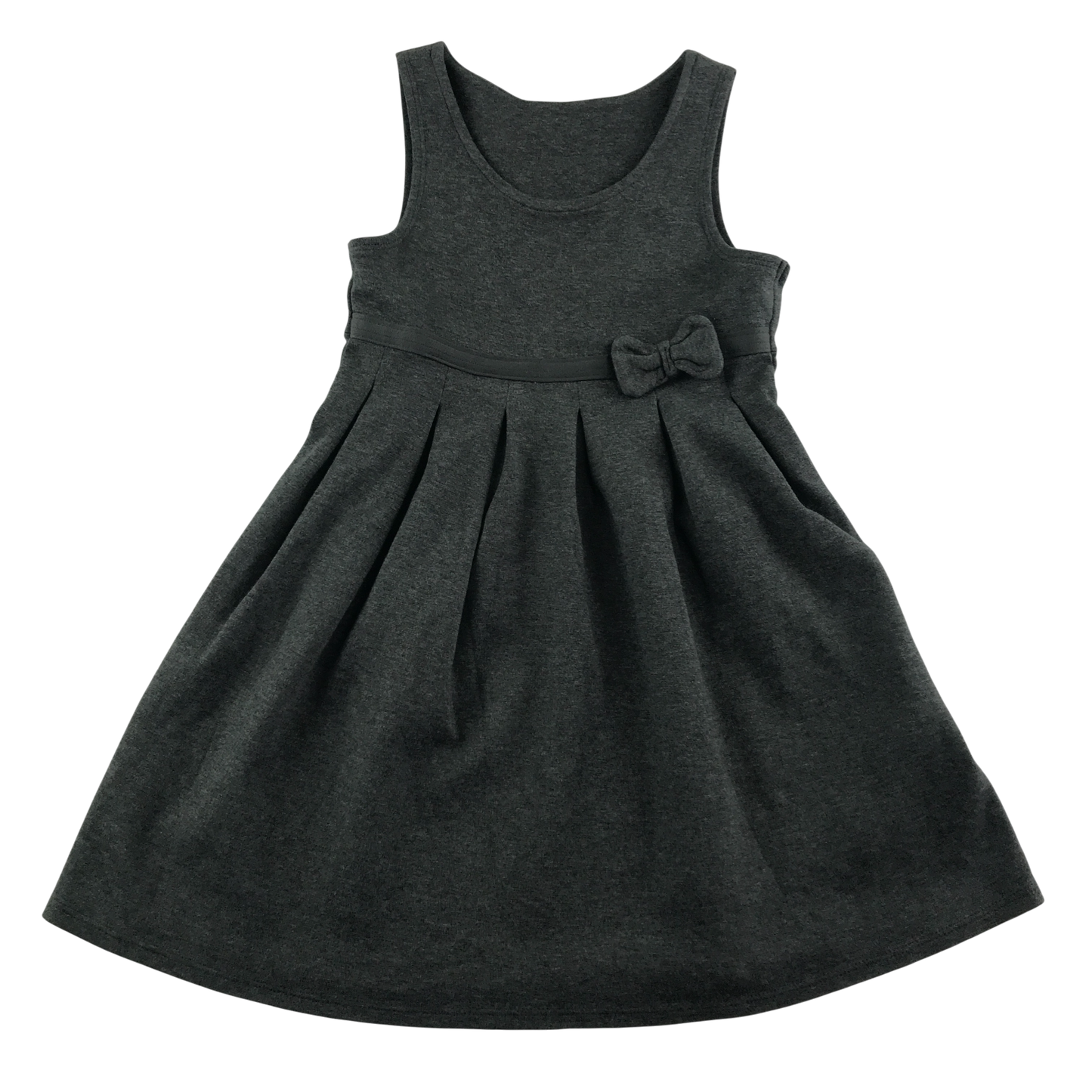 Grey jersey bow detail school pinaforel