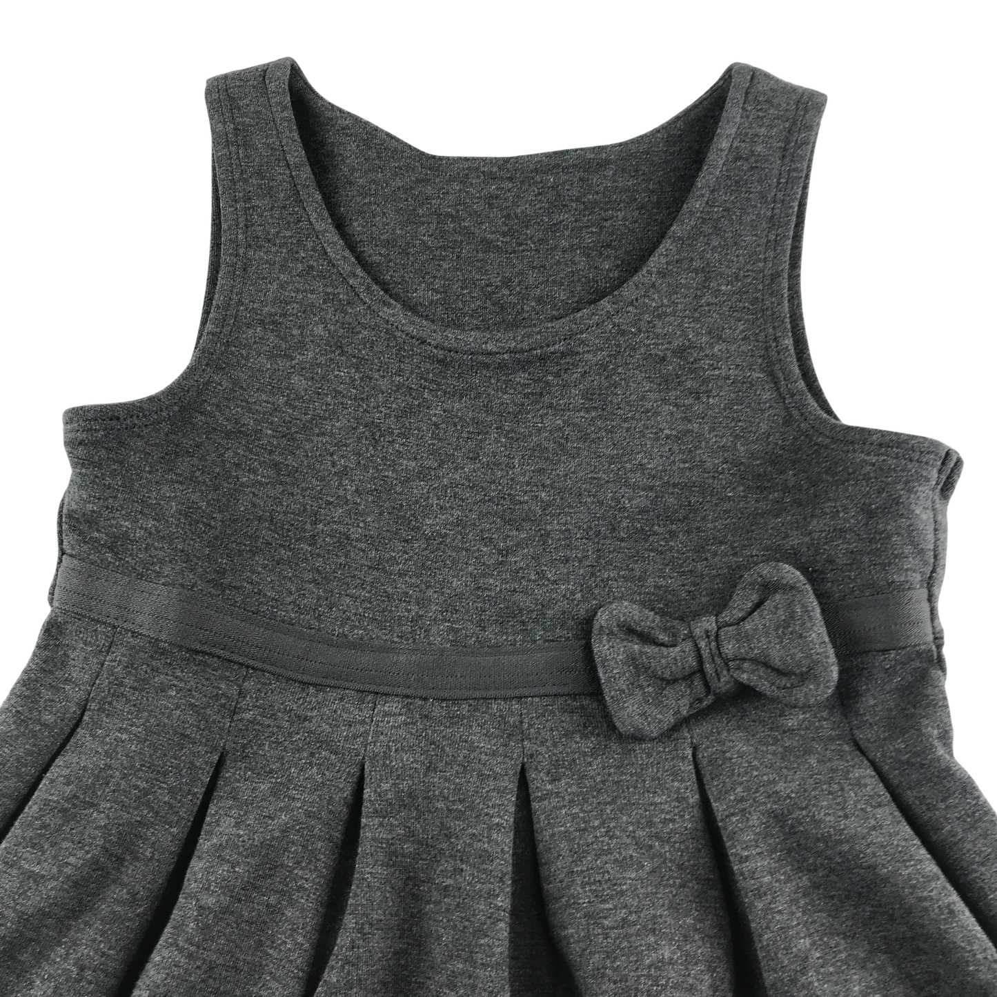 Grey jersey bow detail school pinaforel