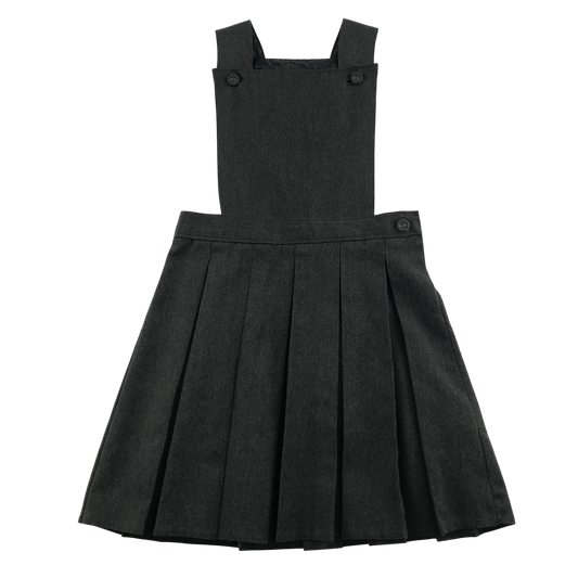 Grey bib style school pinafore