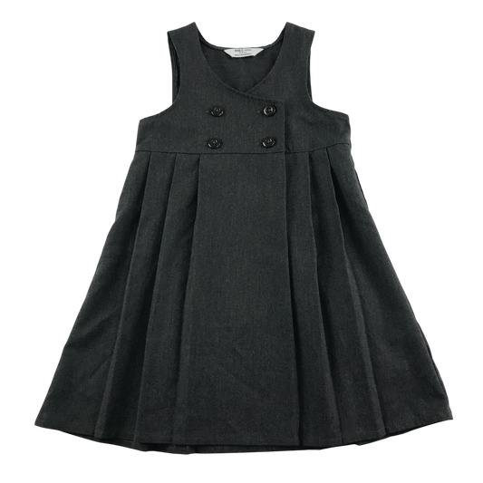 Grey double breasted school pinafore