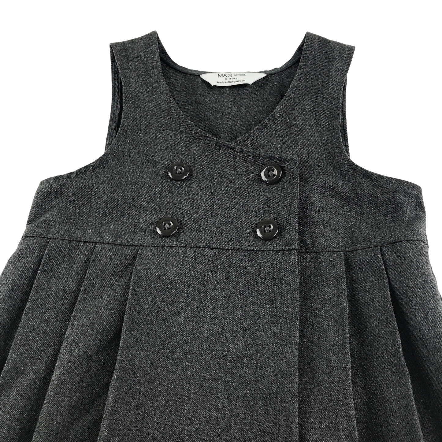 Grey double breasted school pinafore
