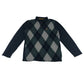 Next polo shirt 8-9 years blue knitted long sleeve diamond pattern cotton
