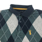 Next polo shirt 8-9 years blue knitted long sleeve diamond pattern cotton