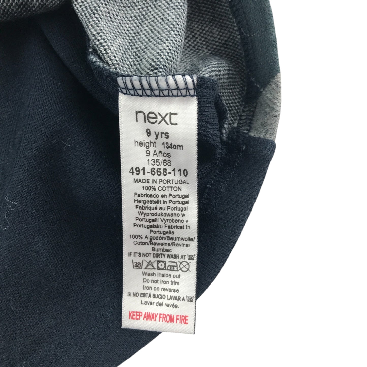 Next polo shirt 8-9 years blue knitted long sleeve diamond pattern cotton