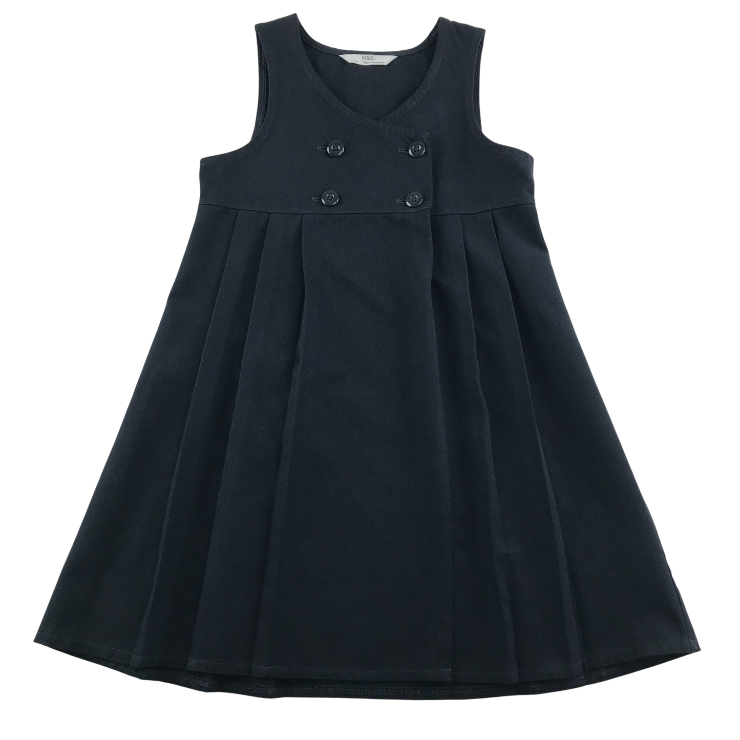 Navy double breasted school pinafore