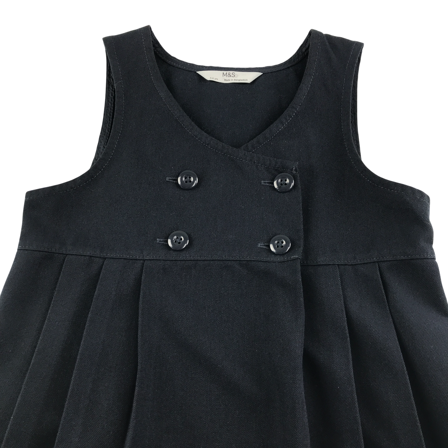 Navy double breasted school pinafore