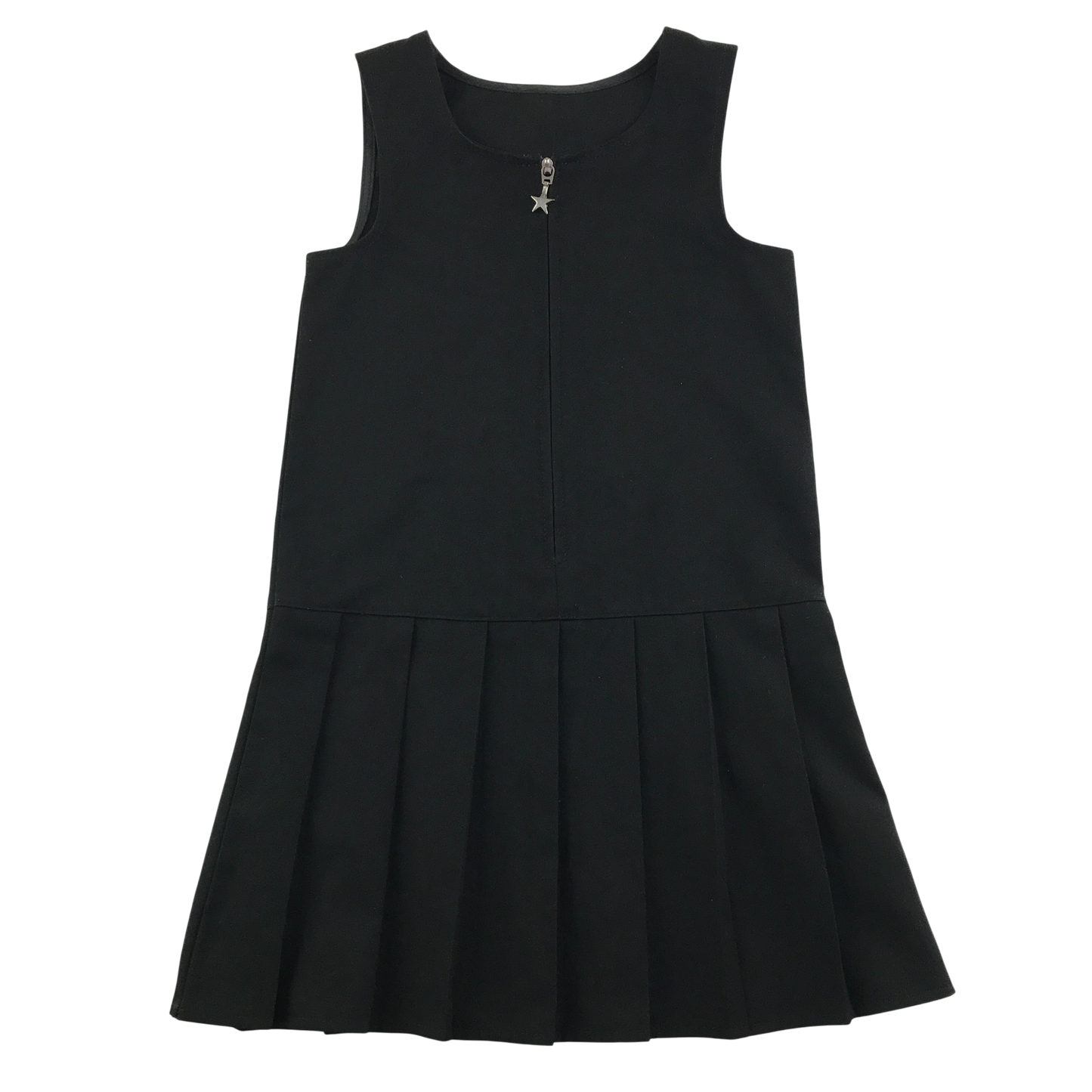 Black A-line with zipper school pinafore