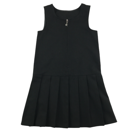 Black A-line with zipper school pinafore