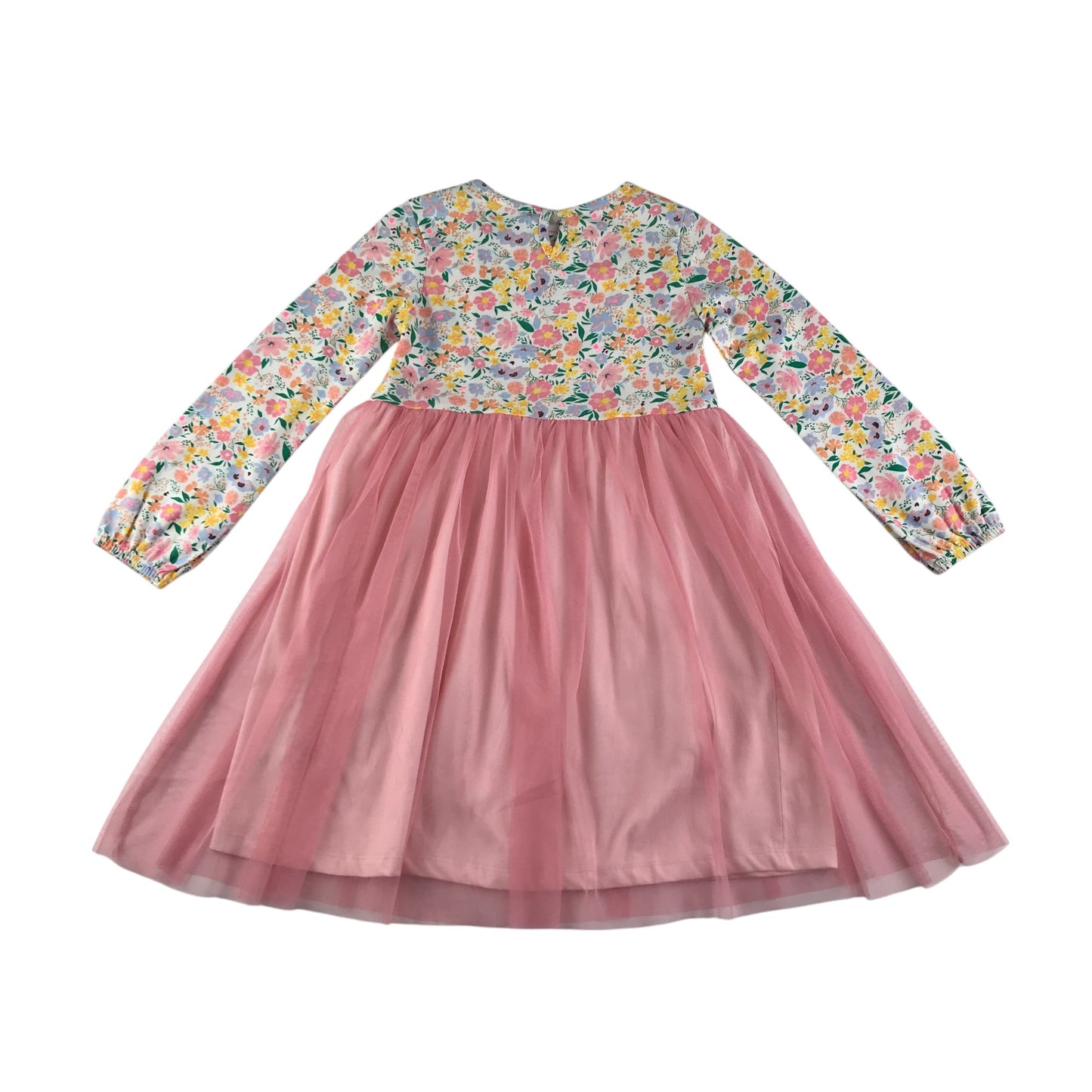 Leigh Tucker Willow dress 6-7 years pink floral tulle layered cotton