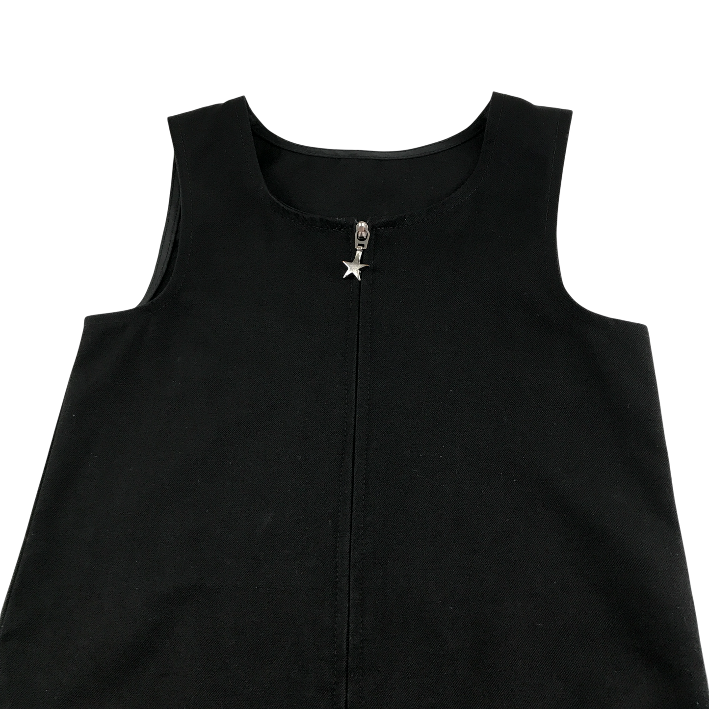 Black A-line with zipper school pinafore