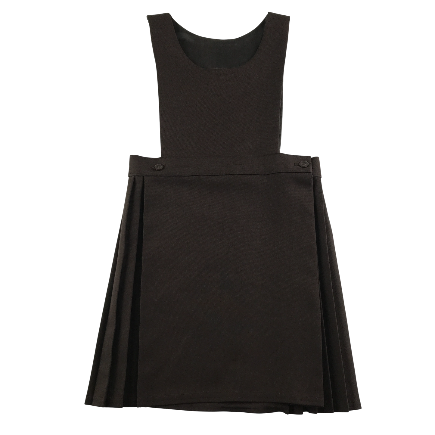Brown bib style school pinafore