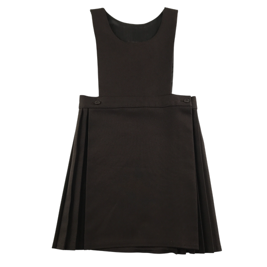 Brown bib style school pinafore