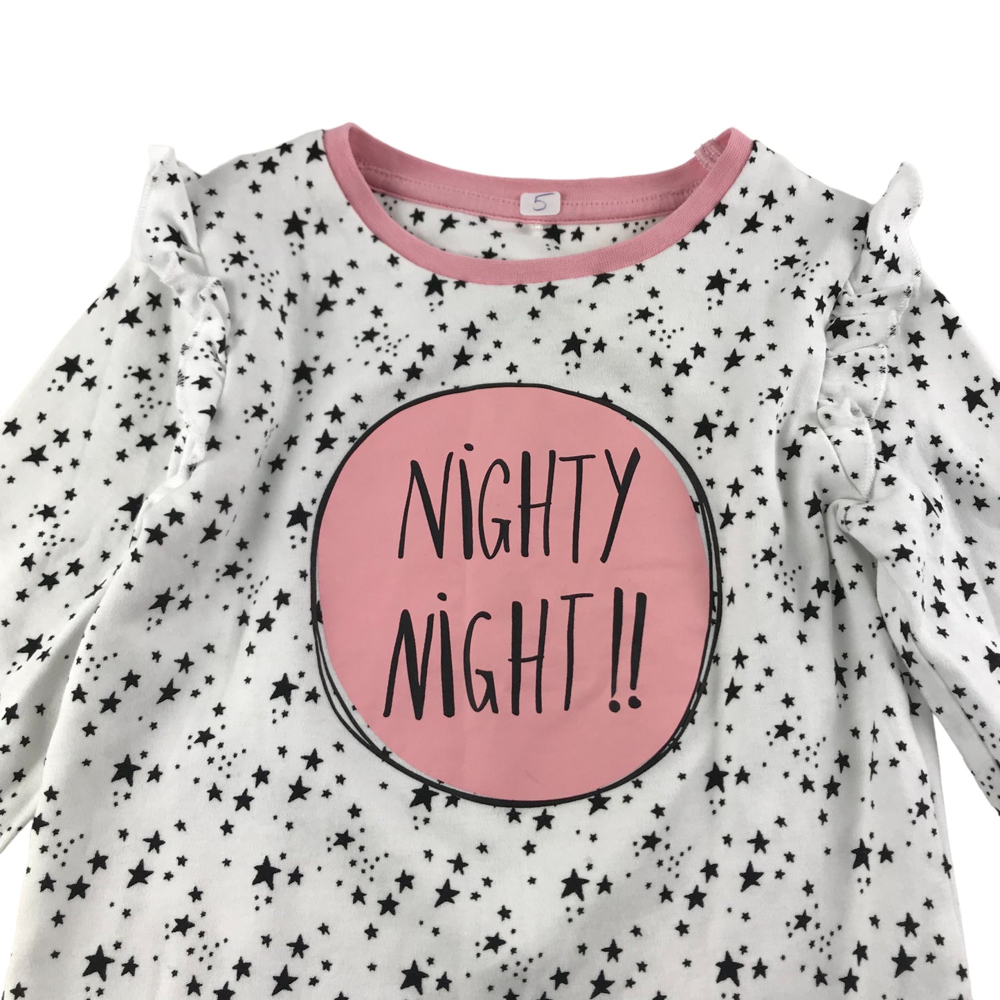 George Pyjama Set Age 5 White Starry Long Sleeve Cotton