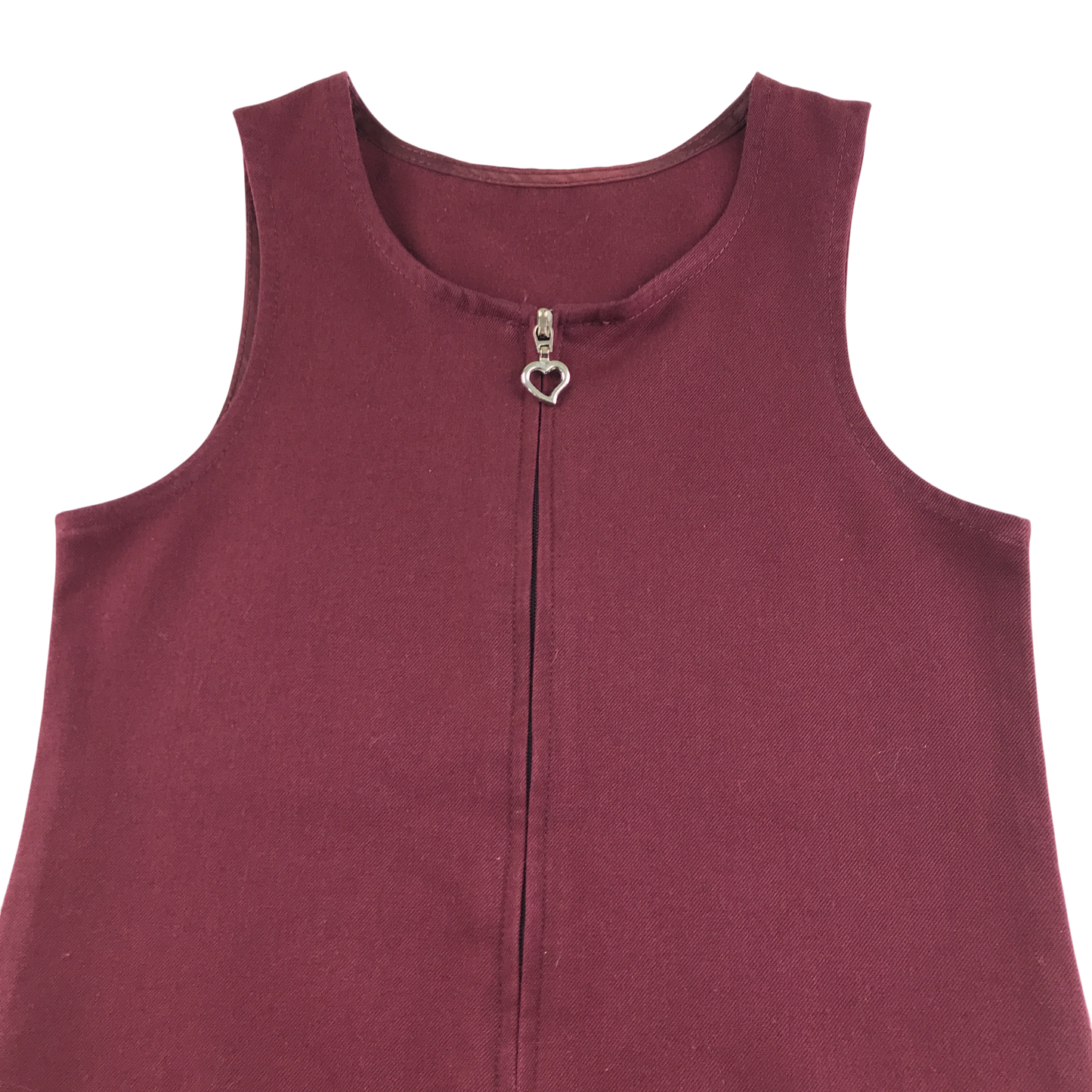 Burgundy A-line with zipper school pinafore