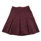 Burgundy thin waistband pleated school skirt