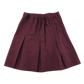 Burgundy thin waistband pleated school skirt