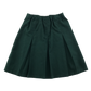 Green thin waistband pleated school skirt