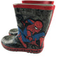Wellie boots shoe size 1 grey Spiderman graphic calf height
