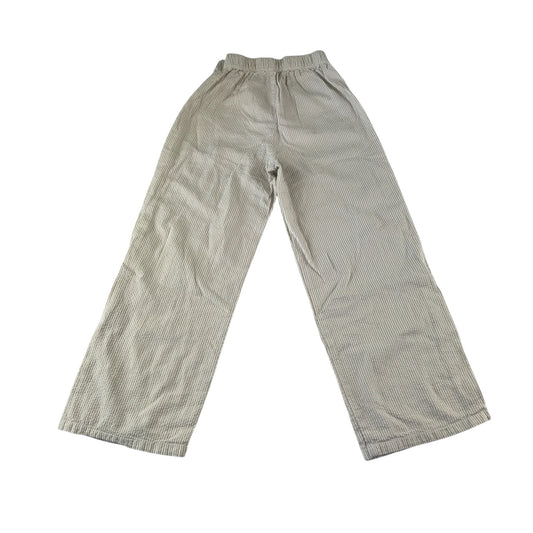 H&M trouser 8-9 years cream and white stripy trousers with elasticated waist cotton