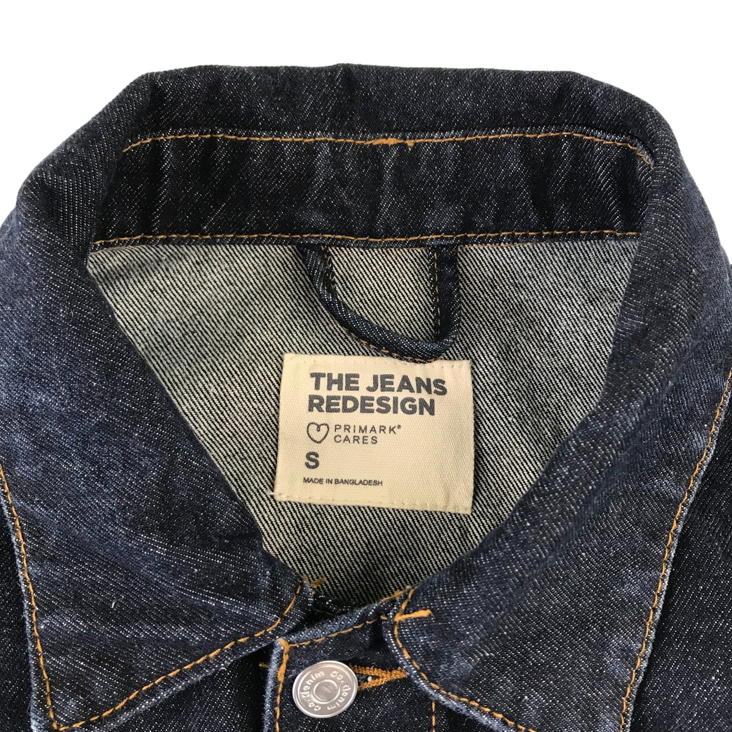 Primark denim jacket size S women dark blue button up cotton