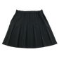 Black thin waist band pleated school skirt