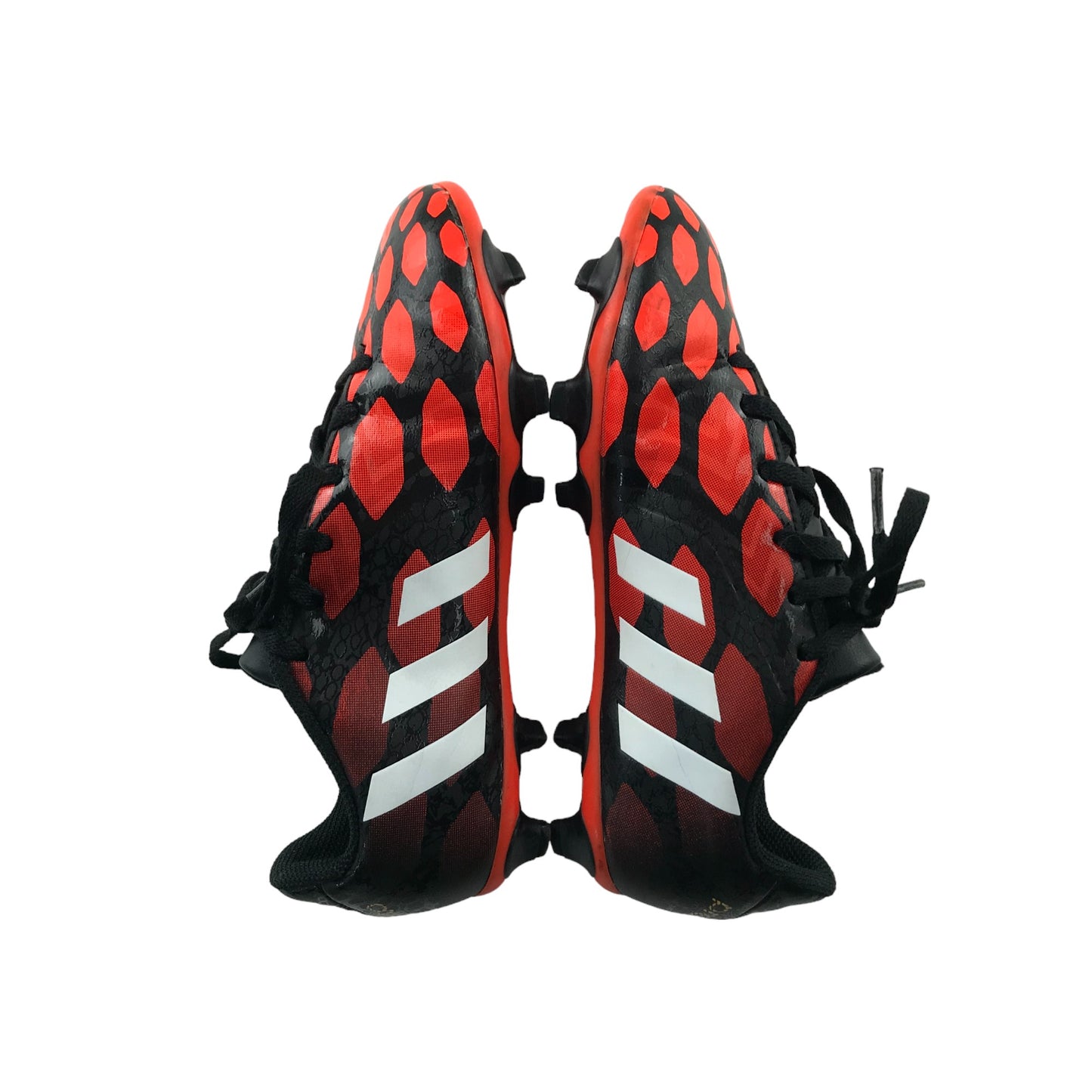 Adidas Predito Instinct football boots shoe size 2 red and black plastic moulded studs