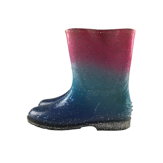 Tu Wellie boots shoe size 2 pink sparkly gradient calf height