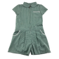 Green gingham with zipper school playsuit