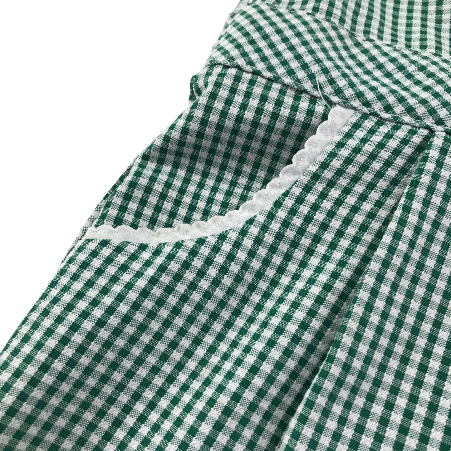 Green gingham with zipper school playsuit