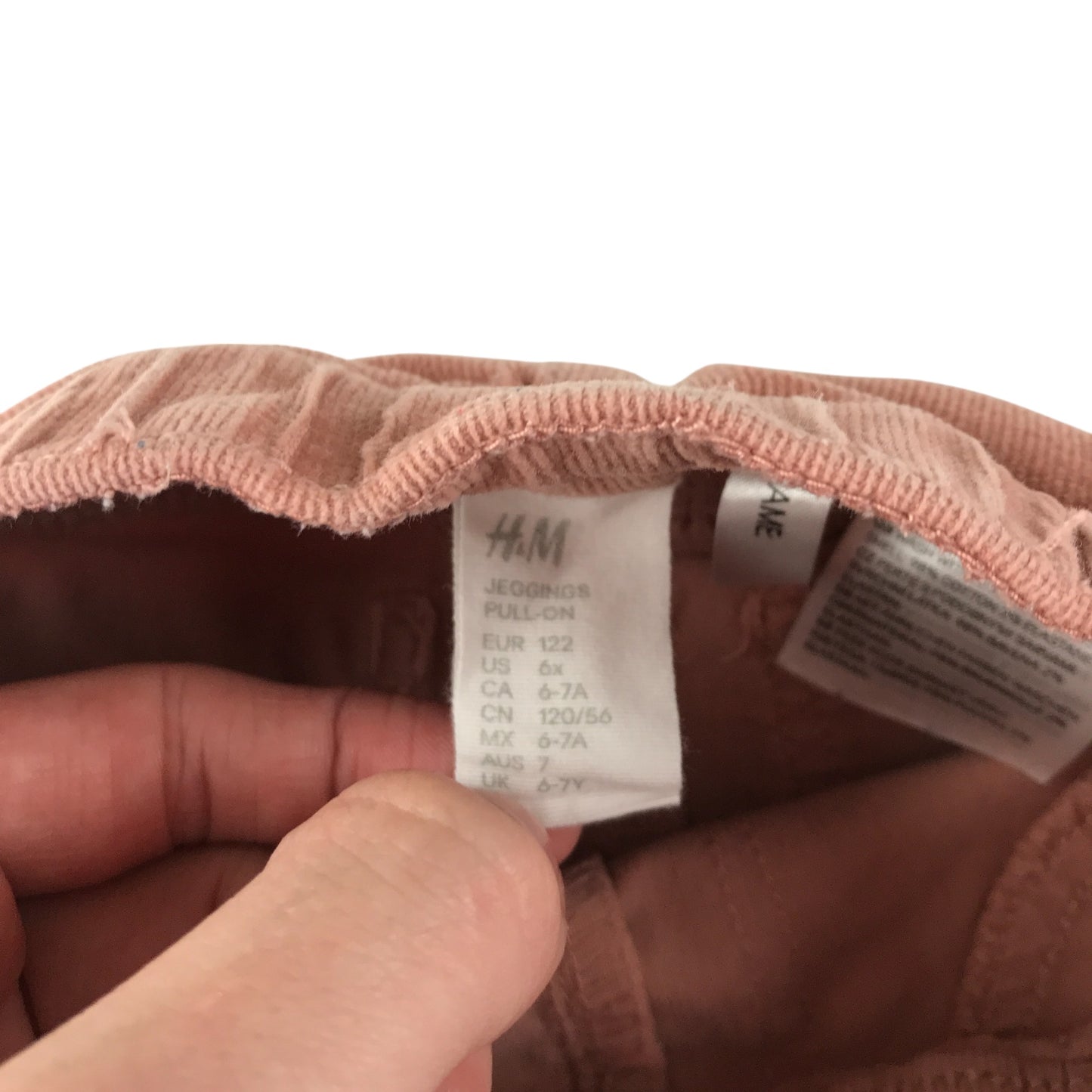 H&M trouser 6-7 years pink jeggings corduroy