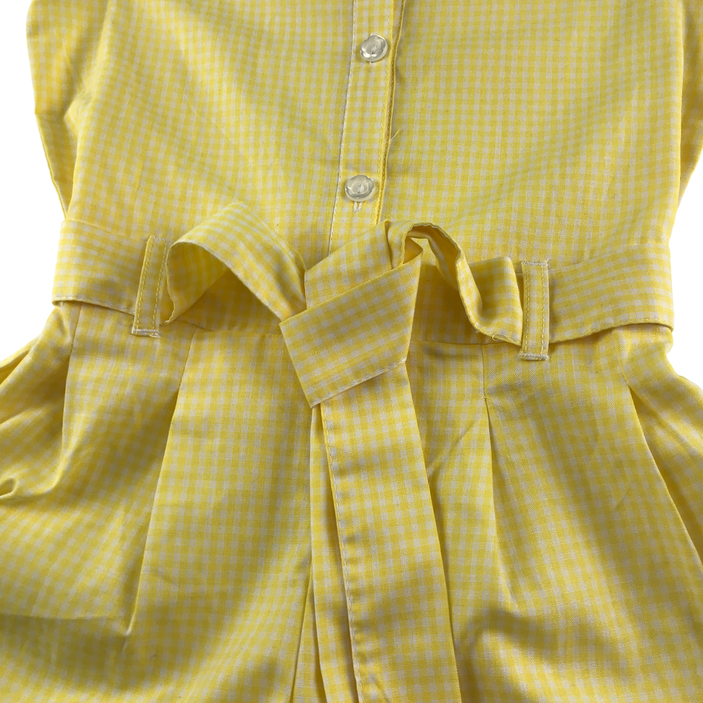 Yellow gingham with zipper school playsuit