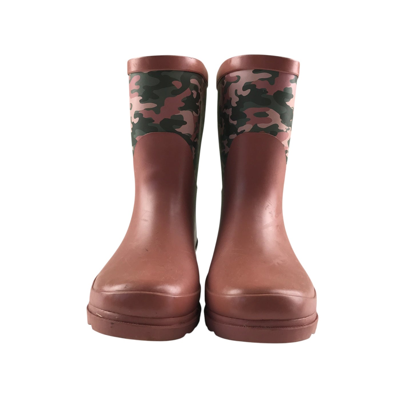 Tu Wellie boots shoe size 2 pink with camo graphic calf height
