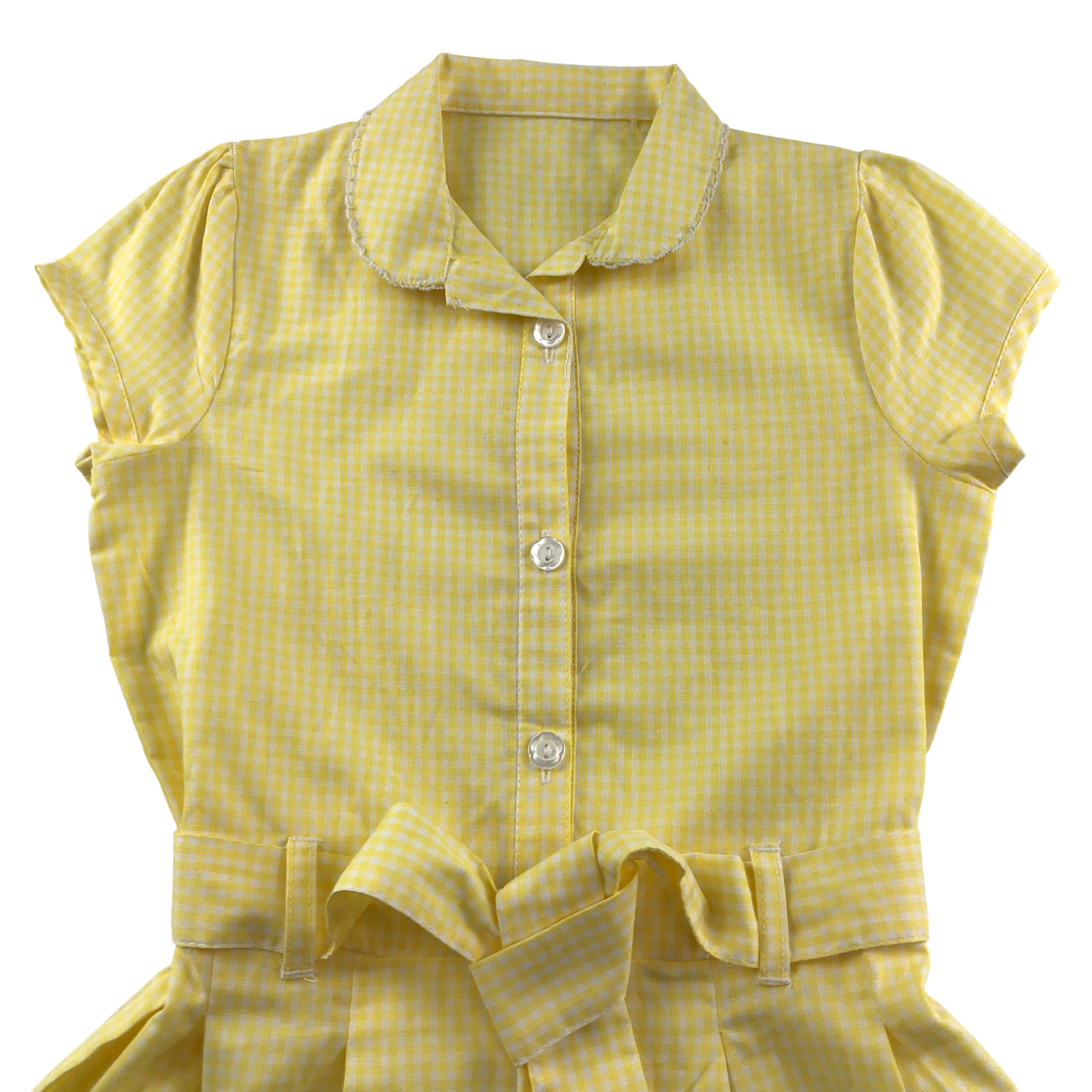 Yellow gingham with zipper school playsuit