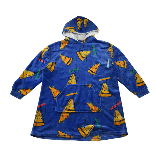 Primark blanket hoodie youth L-XL 11-14 years blue pizza slice print